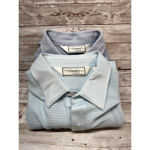 2-Vintage Classics by Palmland Mens Banded Waist Short Sleeve Polo Golf XXL TALL